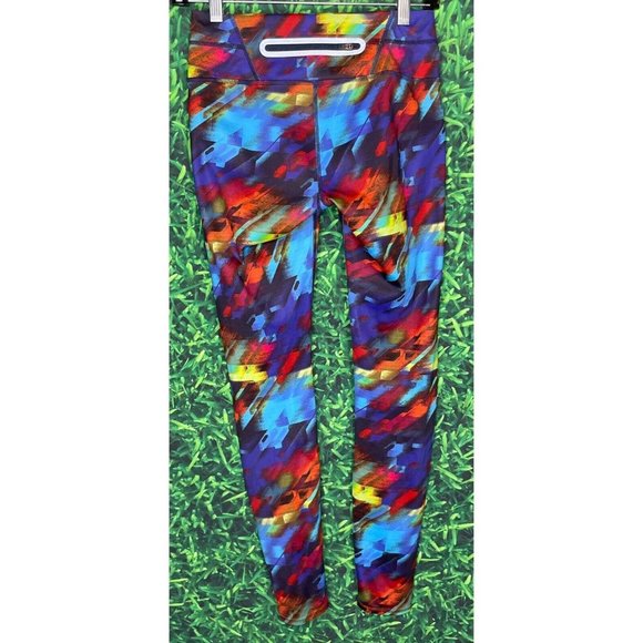 Athleta Sonar Colorburst Leggings Colorful Women’s XS Stretch Back Zip Pocket - Picture 4 of 5